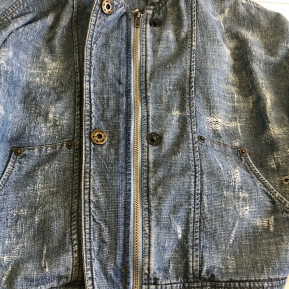 Free People Tattered Tennis Jacket Denim - Picture 5 of 9
